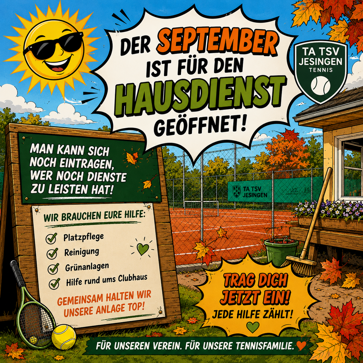 Im September sind auch noch Hausdienste möglich!