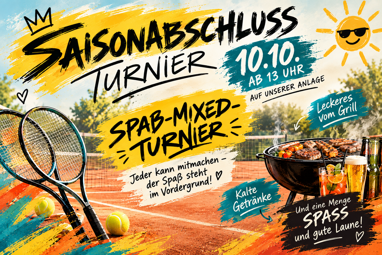 Tennis-Saisonabschluss am 10. Oktober – alle können mitmachen!